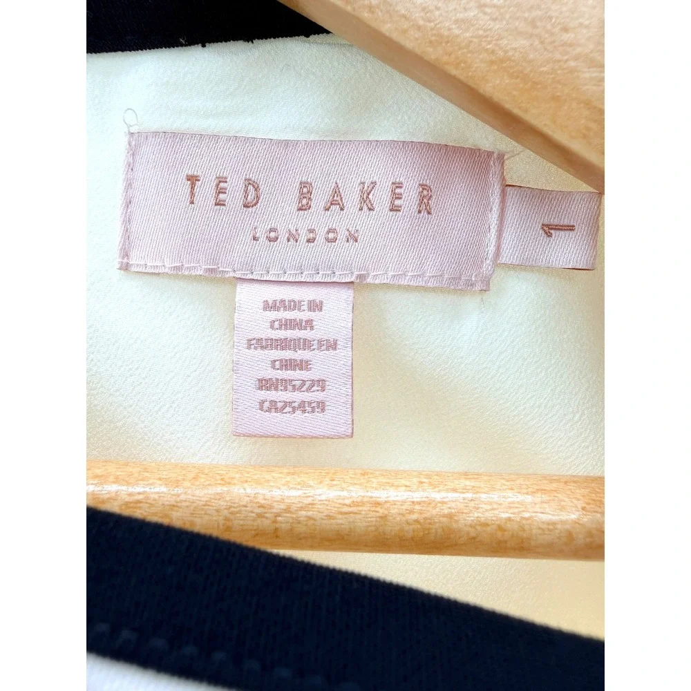 Ted Baker London Saydey Dress Contrast Trim Bow Waist Mod Preppy Classic NWOT 4